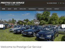 Tablet Screenshot of prestigecarservice.co.uk